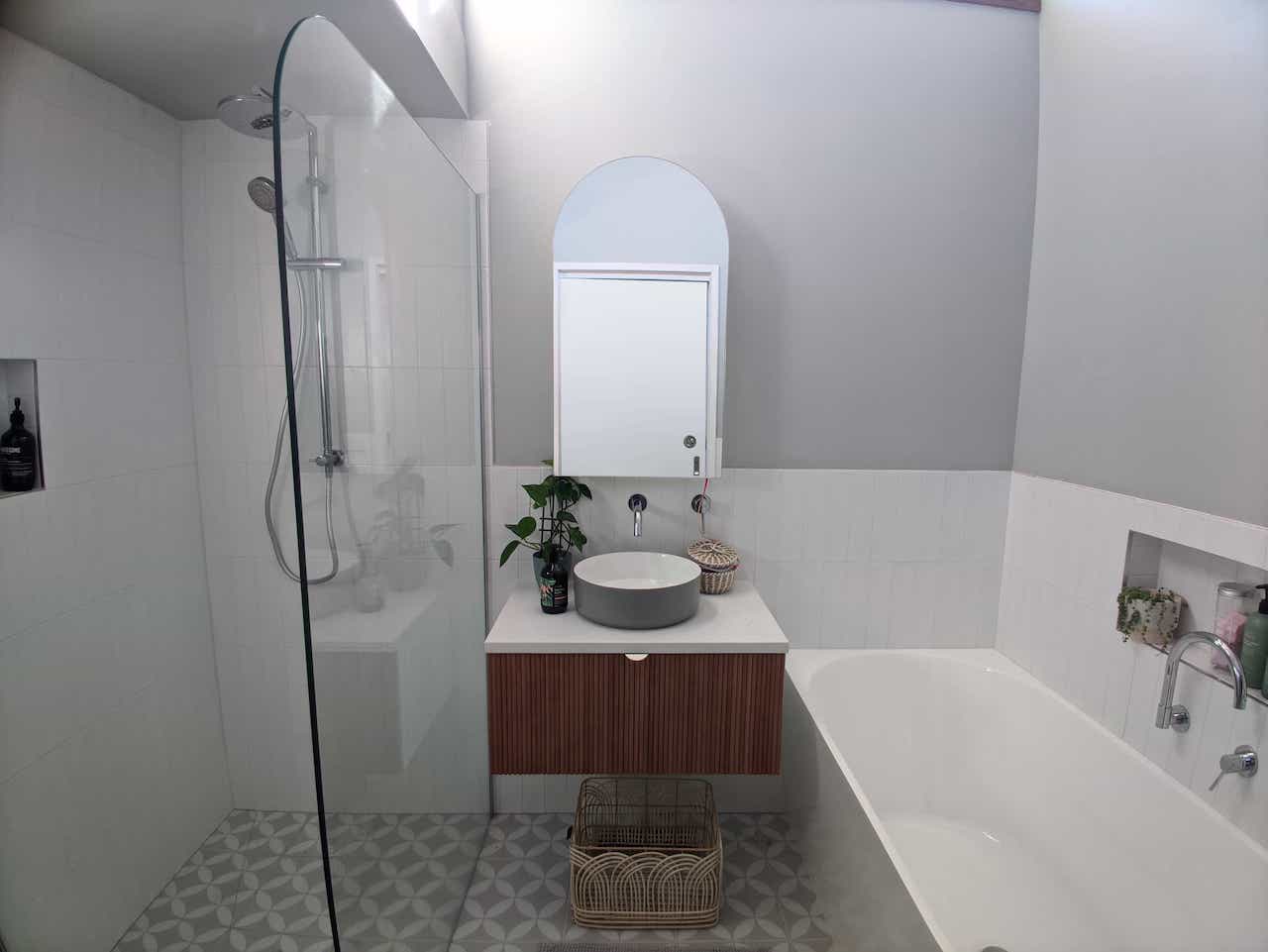 Photo of finished bathroom from different angle