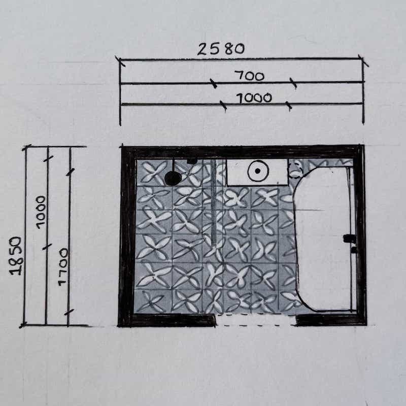 Image of plan for bathroom